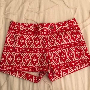 J Crew red and white patterned shorts